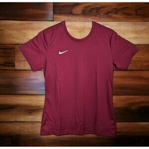 NIKE Womens Maroon Athletic Shirt Size Medium Burgundy Dri Fit
